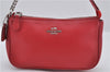 Authentic COACH Vintage Chain Shoulder Hand Bag Pouch Purse Leather Red 5878E