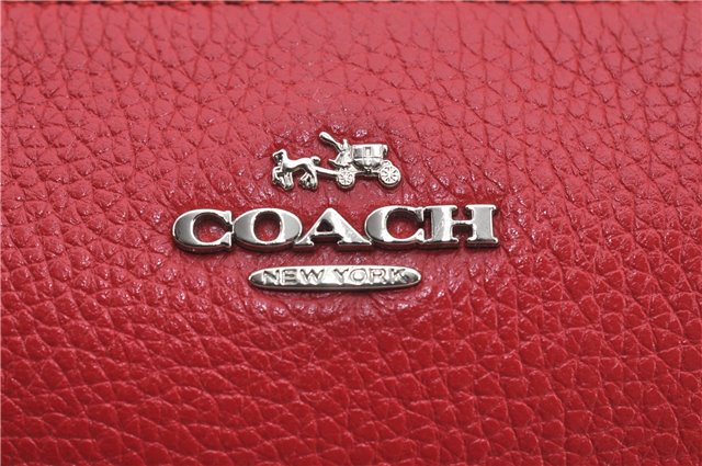 Authentic COACH Vintage Chain Shoulder Hand Bag Pouch Purse Leather Red 5878E