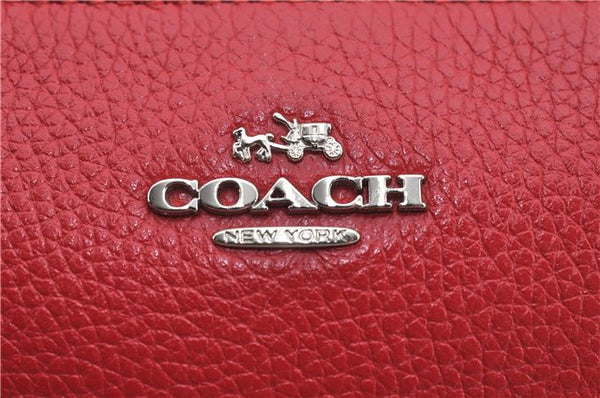 Authentic COACH Vintage Chain Shoulder Hand Bag Pouch Purse Leather Red 5878E