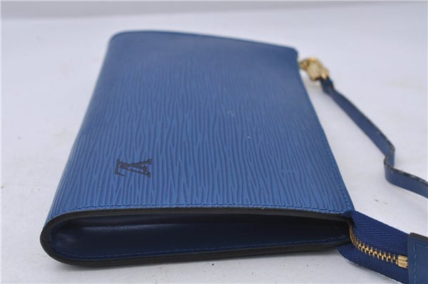 Authentic Louis Vuitton Epi Pochette Accessoires Pouch Blue M52945 LV 5879C