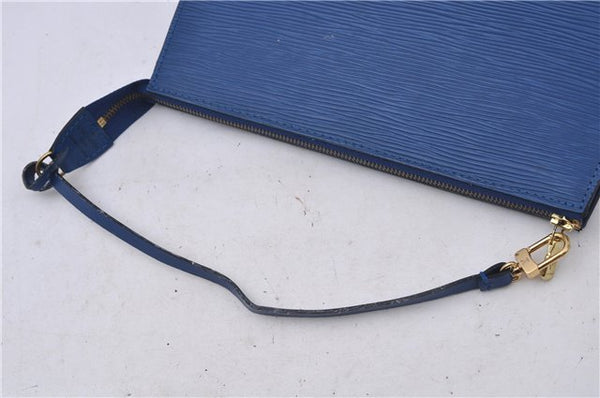 Authentic Louis Vuitton Epi Pochette Accessoires Pouch Blue M52945 LV 5879C