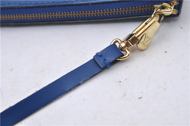 Authentic Louis Vuitton Epi Pochette Accessoires Pouch Blue M52945 LV 5879C