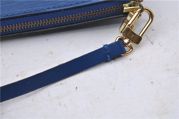 Authentic Louis Vuitton Epi Pochette Accessoires Pouch Blue M52945 LV 5879C