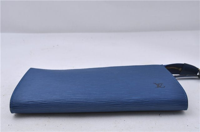 Authentic Louis Vuitton Epi Pochette Accessoires Pouch Blue M52945 LV 5879C