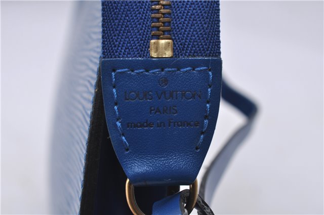 Authentic Louis Vuitton Epi Pochette Accessoires Pouch Blue M52945 LV 5879C