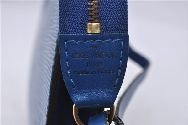 Authentic Louis Vuitton Epi Pochette Accessoires Pouch Blue M52945 LV 5879C