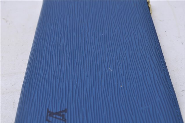 Authentic Louis Vuitton Epi Pochette Accessoires Pouch Blue M52945 LV 5879C