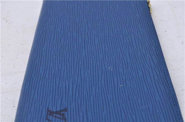 Authentic Louis Vuitton Epi Pochette Accessoires Pouch Blue M52945 LV 5879C