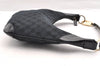 Authentic GUCCI Shoulder Hand Bag Purse GG Canvas Enamel 0014158 Black 5880I