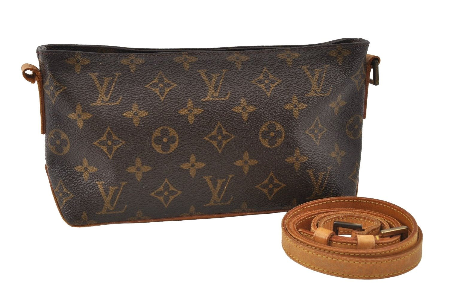 Authentic Louis Vuitton Monogram Trotteur Shoulder Cross Bag M51240 Junk 5882I