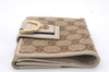 Authentic GUCCI Abbey Bifold Wallet Purse GG Canvas Leather 141411 Brown 5883D