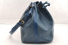 Authentic Louis Vuitton Epi Petit Noe Shoulder Drawstring Bag M44105 Blue 5883I
