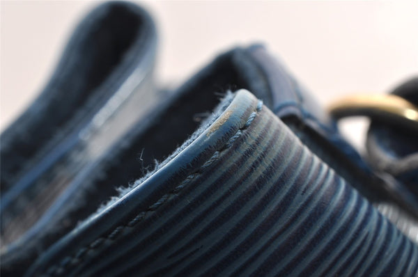 Authentic Louis Vuitton Epi Petit Noe Shoulder Drawstring Bag M44105 Blue 5883I