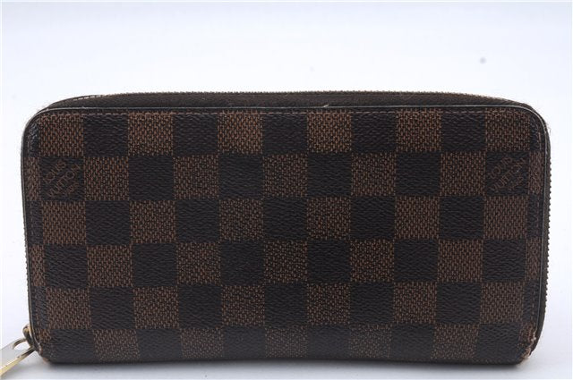 Authentic Louis Vuitton Damier Zippy Wallet Long Purse N60015 LV 5885D