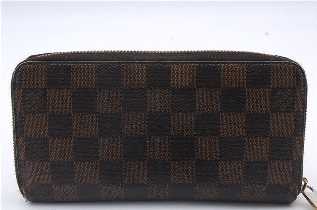 Authentic Louis Vuitton Damier Zippy Wallet Long Purse N60015 LV 5885D