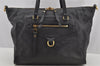 Auth Louis Vuitton Monogram Empreinte Lumineuse PM Tote Bag Navy M93410 LV 5886I