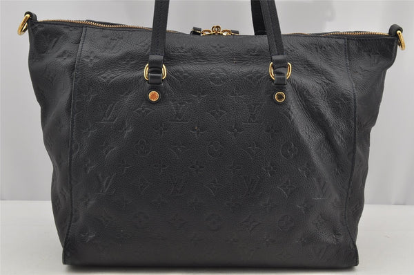 Auth Louis Vuitton Monogram Empreinte Lumineuse PM Tote Bag Navy M93410 LV 5886I