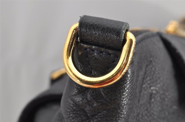 Auth Louis Vuitton Monogram Empreinte Lumineuse PM Tote Bag Navy M93410 LV 5886I