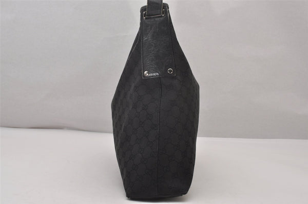 Authentic GUCCI Jackie Vintage Shoulder Bag GG Canvas Leather 109190 Black 5889I