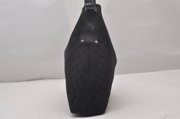 Authentic GUCCI Jackie Vintage Shoulder Bag GG Canvas Leather 109190 Black 5889I