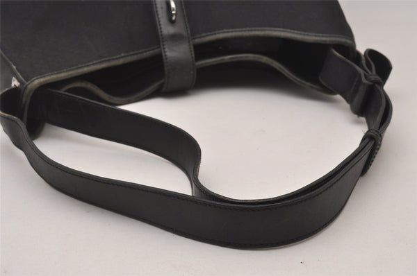 Authentic GUCCI Jackie Vintage Shoulder Bag GG Canvas Leather 109190 Black 5889I