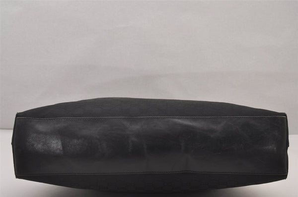 Authentic GUCCI Jackie Vintage Shoulder Bag GG Canvas Leather 109190 Black 5889I