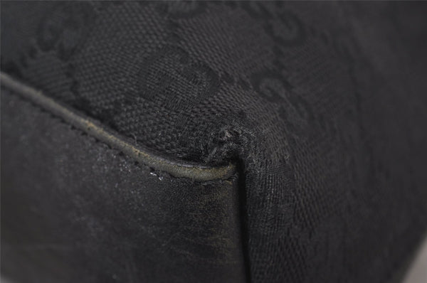 Authentic GUCCI Jackie Vintage Shoulder Bag GG Canvas Leather 109190 Black 5889I