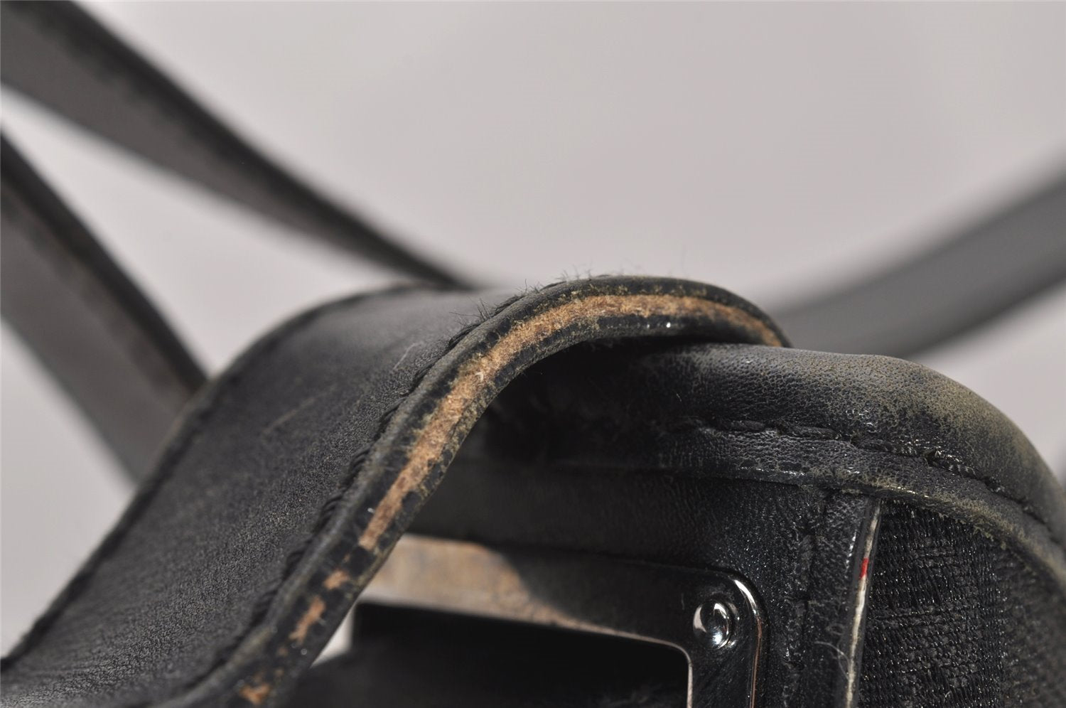 Authentic GUCCI Jackie Vintage Shoulder Bag GG Canvas Leather 109190 Black 5889I