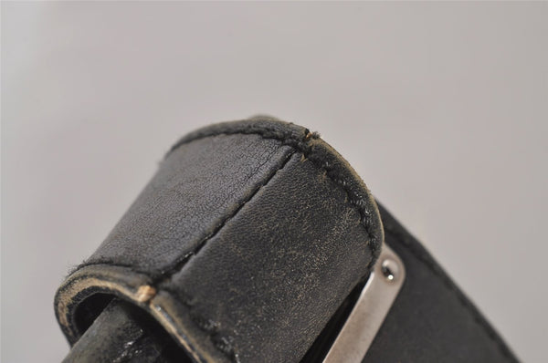 Authentic GUCCI Jackie Vintage Shoulder Bag GG Canvas Leather 109190 Black 5889I