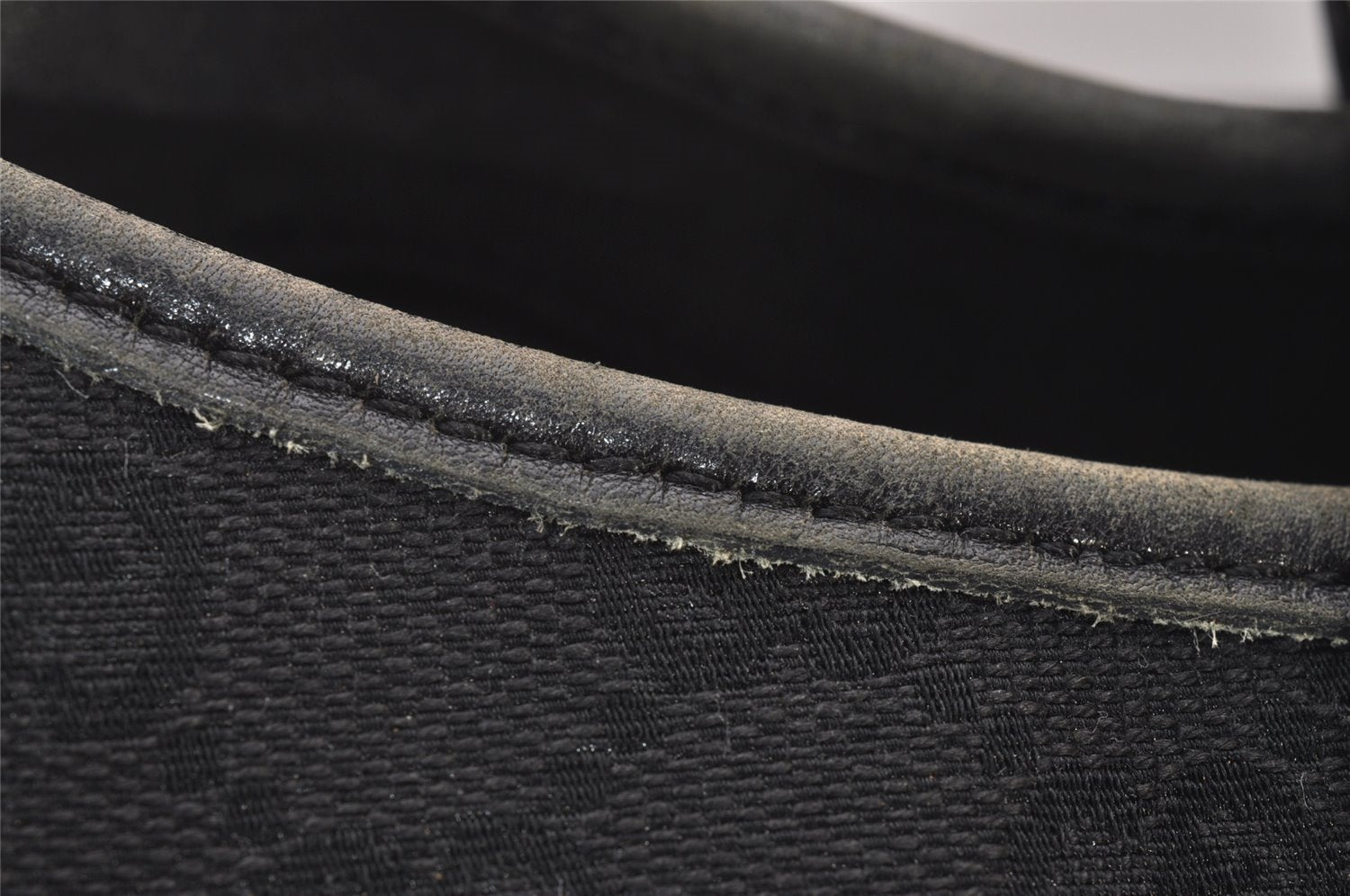 Authentic GUCCI Jackie Vintage Shoulder Bag GG Canvas Leather 109190 Black 5889I