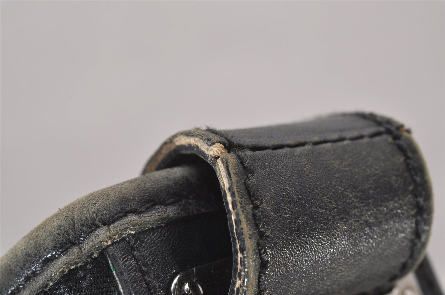 Authentic GUCCI Jackie Vintage Shoulder Bag GG Canvas Leather 109190 Black 5889I