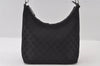 Authentic GUCCI Vintage Shoulder Bag Purse GG Canvas Leather 0000602 Black 5890I