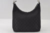 Authentic GUCCI Vintage Shoulder Bag Purse GG Canvas Leather 0000602 Black 5890I