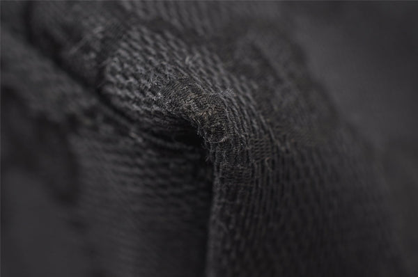 Authentic GUCCI Vintage Shoulder Bag Purse GG Canvas Leather 0000602 Black 5890I