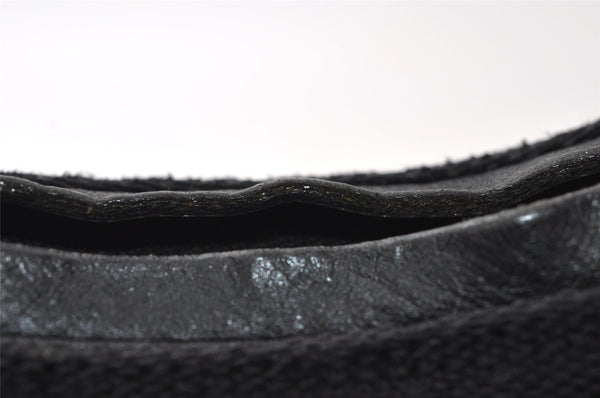 Authentic GUCCI Vintage Shoulder Bag Purse GG Canvas Leather 0000602 Black 5890I