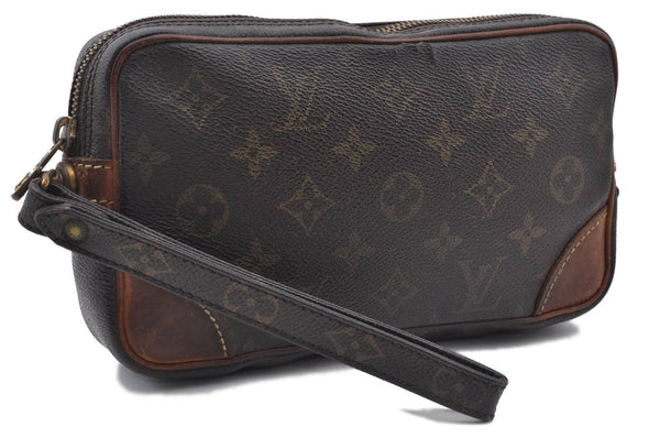 Auth LOUIS VUITTON Monogram Marly Dragonne PM Clutch Hand Bag M51827 LV 5893C