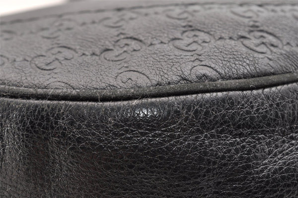 Authentic GUCCI Guccissima Charlotte Shoulder Bag GG Leather 203503 Black 5894I