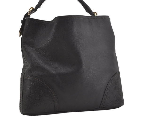 Authentic GUCCI Guccissima GG Leather Shoulder Hand Bag 181514 Black 5896I