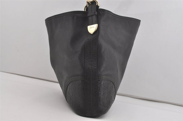 Authentic GUCCI Guccissima GG Leather Shoulder Hand Bag 181514 Black 5896I