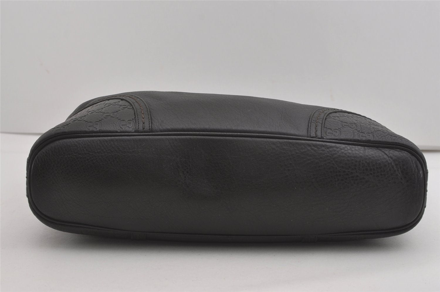 Authentic GUCCI Guccissima GG Leather Shoulder Hand Bag 181514 Black 5896I