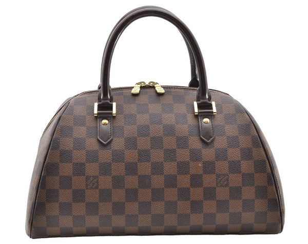 Authentic Louis Vuitton Damier Ribera MM Hand Boston Bag Purse N41434 LV 5898I