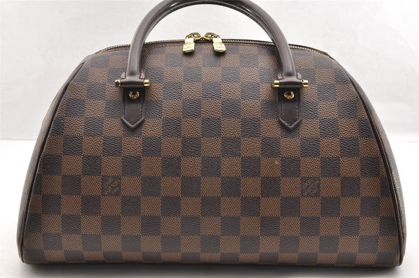 Authentic Louis Vuitton Damier Ribera MM Hand Boston Bag Purse N41434 LV 5898I
