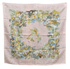 Authentic HERMES Carre 90 Scarf "L'intrus" Silk Pink 5900E