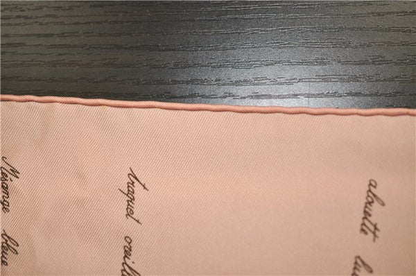 Authentic HERMES Carre 90 Scarf "L'intrus" Silk Pink 5900E