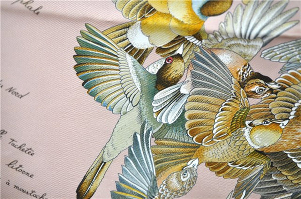 Authentic HERMES Carre 90 Scarf "L'intrus" Silk Pink 5900E
