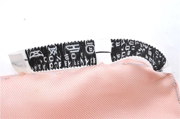 Authentic HERMES Carre 90 Scarf "L'intrus" Silk Pink 5900E