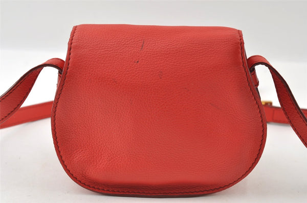 Authentic Chloe Marcie Small Leather Shoulder Cross Body Bag Purse Red 5901I