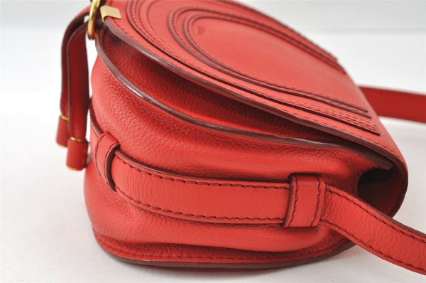 Authentic Chloe Marcie Small Leather Shoulder Cross Body Bag Purse Red 5901I