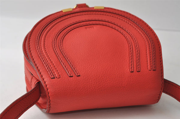 Authentic Chloe Marcie Small Leather Shoulder Cross Body Bag Purse Red 5901I