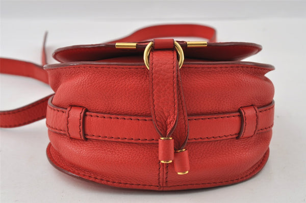 Authentic Chloe Marcie Small Leather Shoulder Cross Body Bag Purse Red 5901I